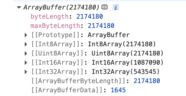 arrayBuffer result